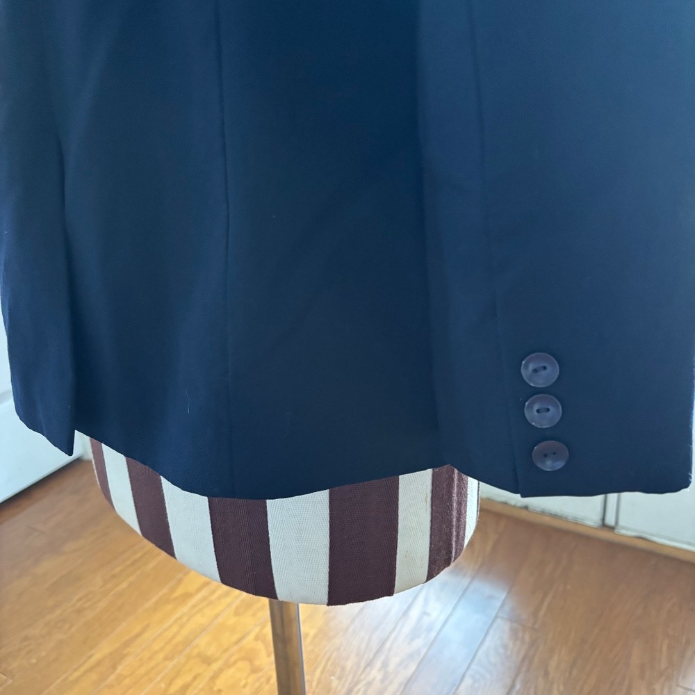 VINTAGE Pendleton Blazer Womens 6 Navy Blue Virgin Wool Jacket Preppy Classic - Picture 4 of 12